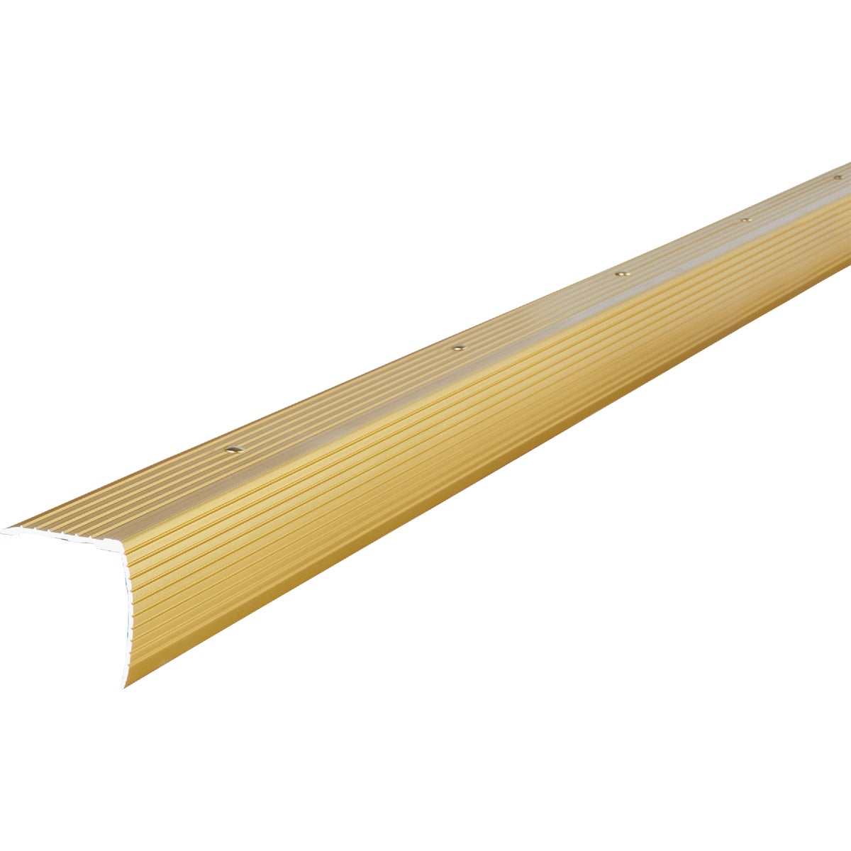M-D Building Products 1-1/8 In. X 1-1/8 In. X 72 In. Satin Brass Aluminum Stair Edging with Screw Nails Image 4