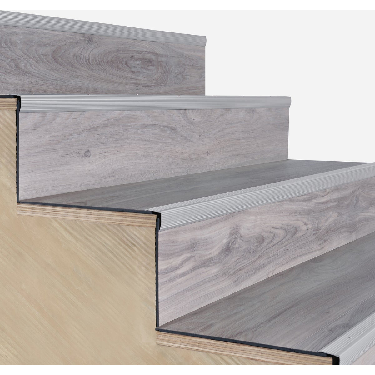 M-D Building Products 1-1/8 In. X 1-1/8 In. X 36 In. Silver Aluminum Stair Edging with Screw Nails Image 3
