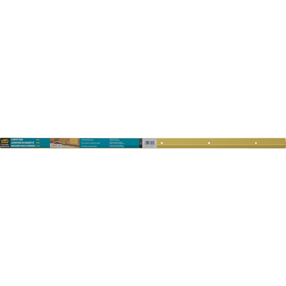 M-D Building Products 1-3/8 In. X 36 In. Satin Brass Aluminum Carpet Trim with Screw Nails Image 4