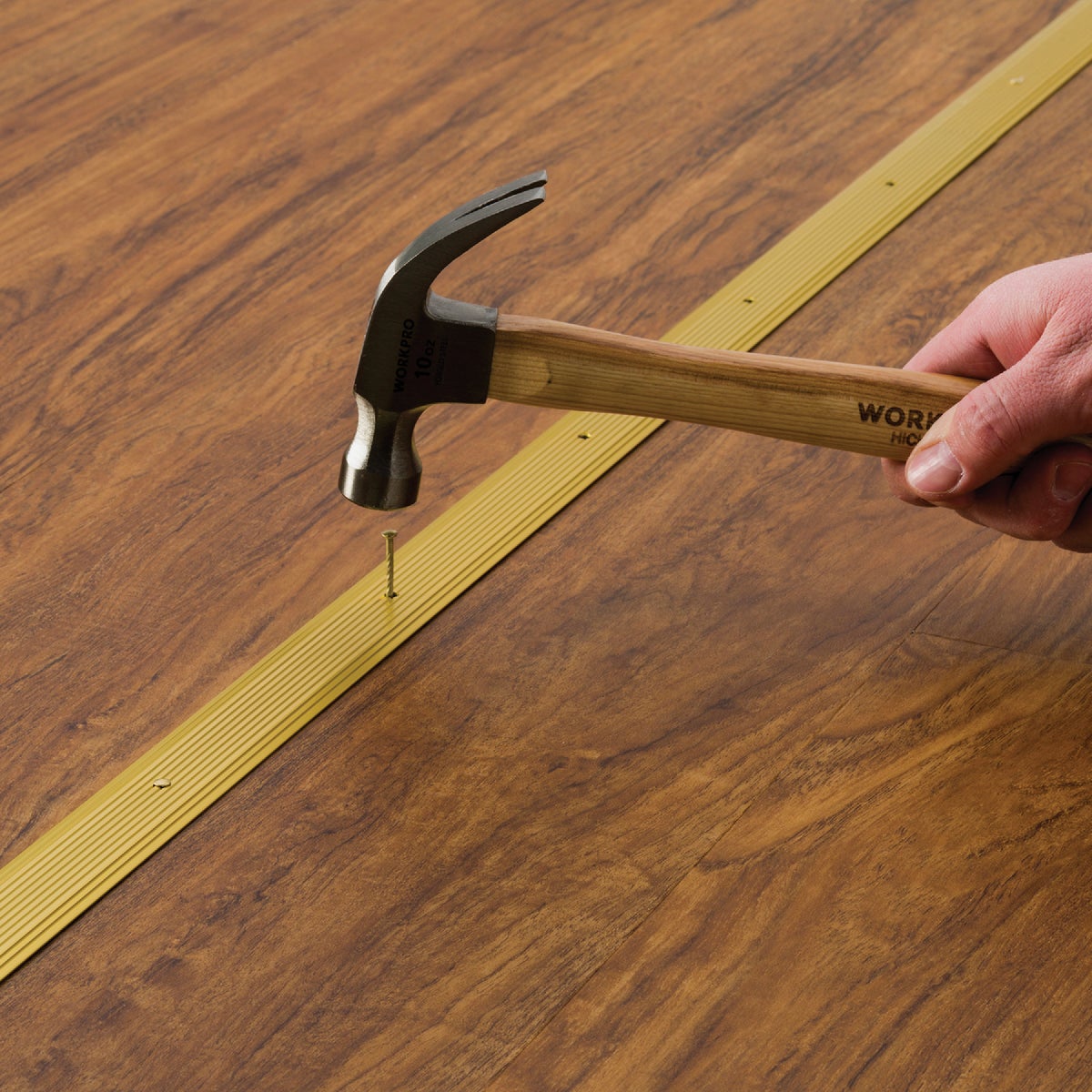 M-D Building Products 1-1/4 In. x 36 In. Satin Brass Aluminum Seam Binder with Screw Nails Image 5