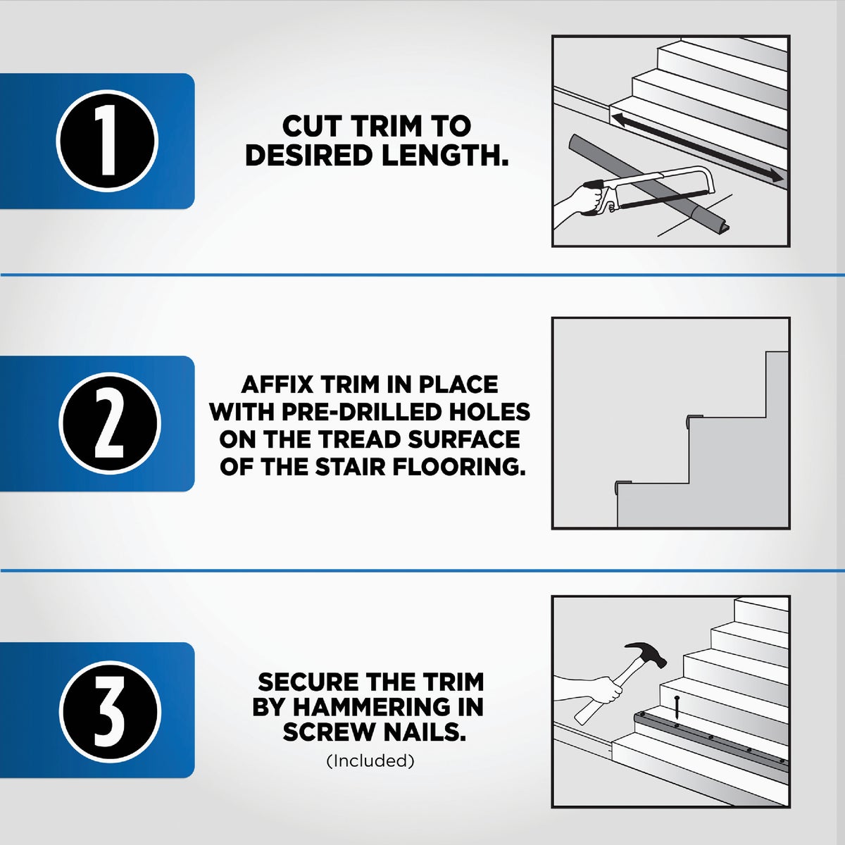 M-D Building Products 1-1/8 In. X 1-1/8 In. X 72 In. Polished Aluminum Stair Edging with Screw Nails Image 6
