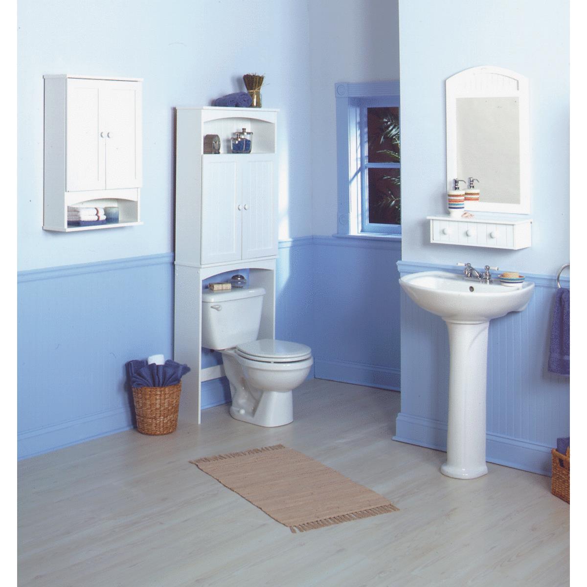 Zenith 20-1/8" W x 27-5/8" H x 6-1/2" D White Single Mirror Surface Mount Colonial Arch Medicine Cab