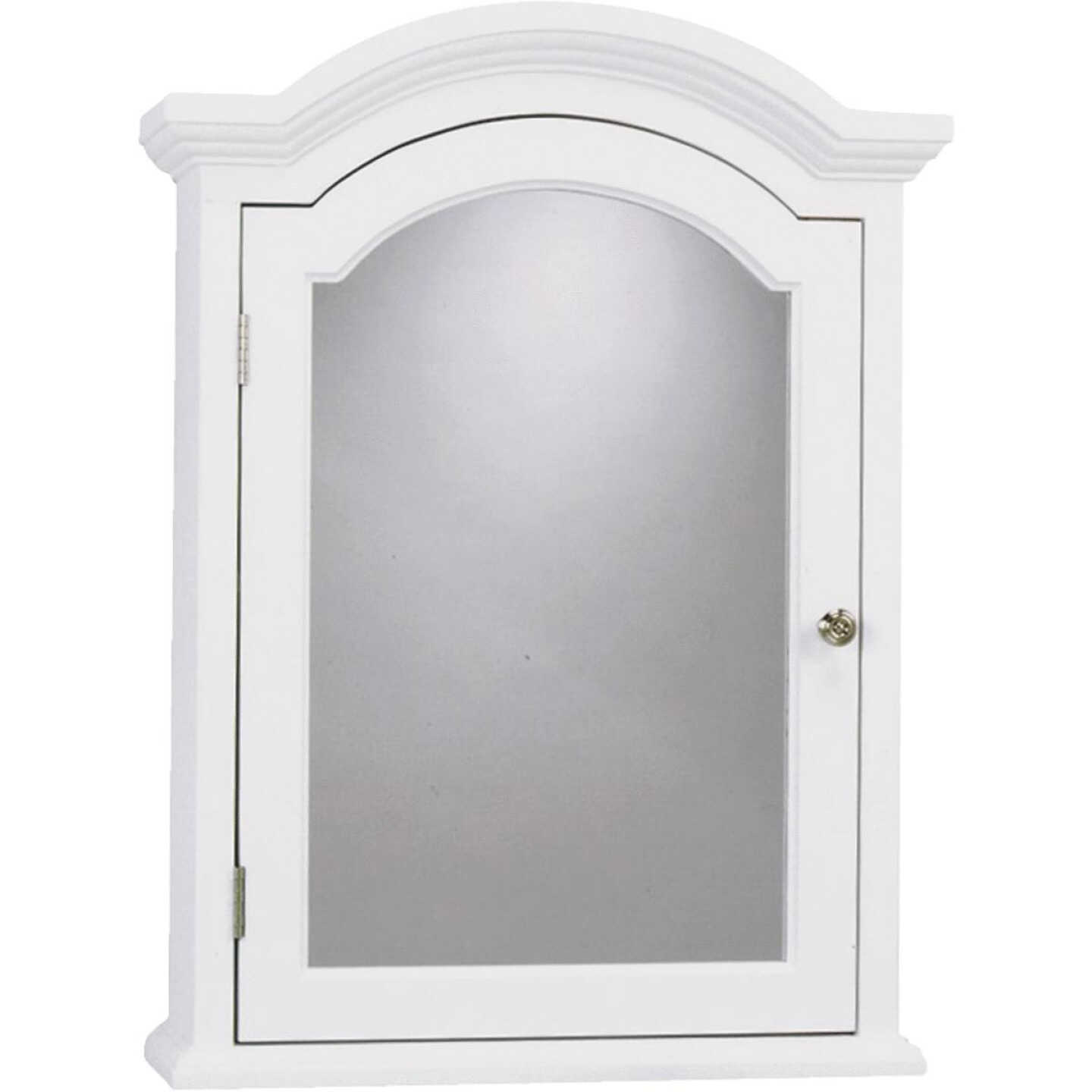 Zenith 20-1/8" W x 27-5/8" H x 6-1/2" D White Single Mirror Surface Mount Colonial Arch Medicine Cab Image 1