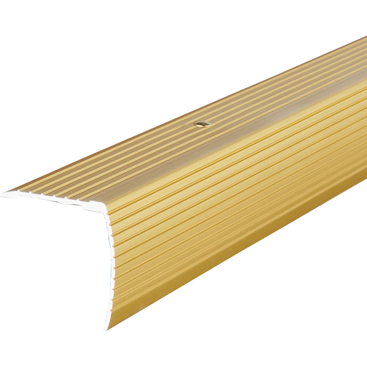 M-D Building Products 1-1/8 In. X 1-1/8 In. X 36 In. Satin Brass Aluminum Stair Edging with Screw Nails Image 5