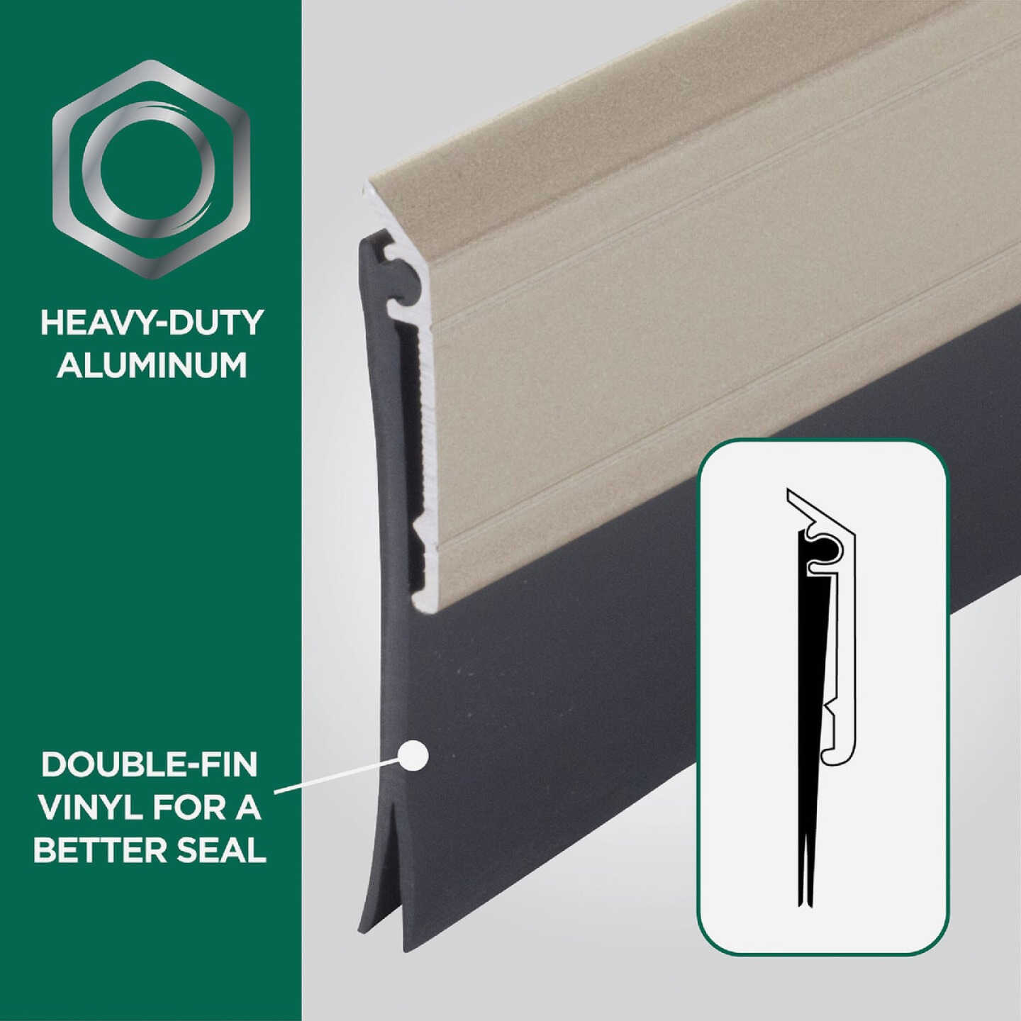 M-D Building Products 0.25 In. 36 In. Satin Nickel Door Sweep Image 4