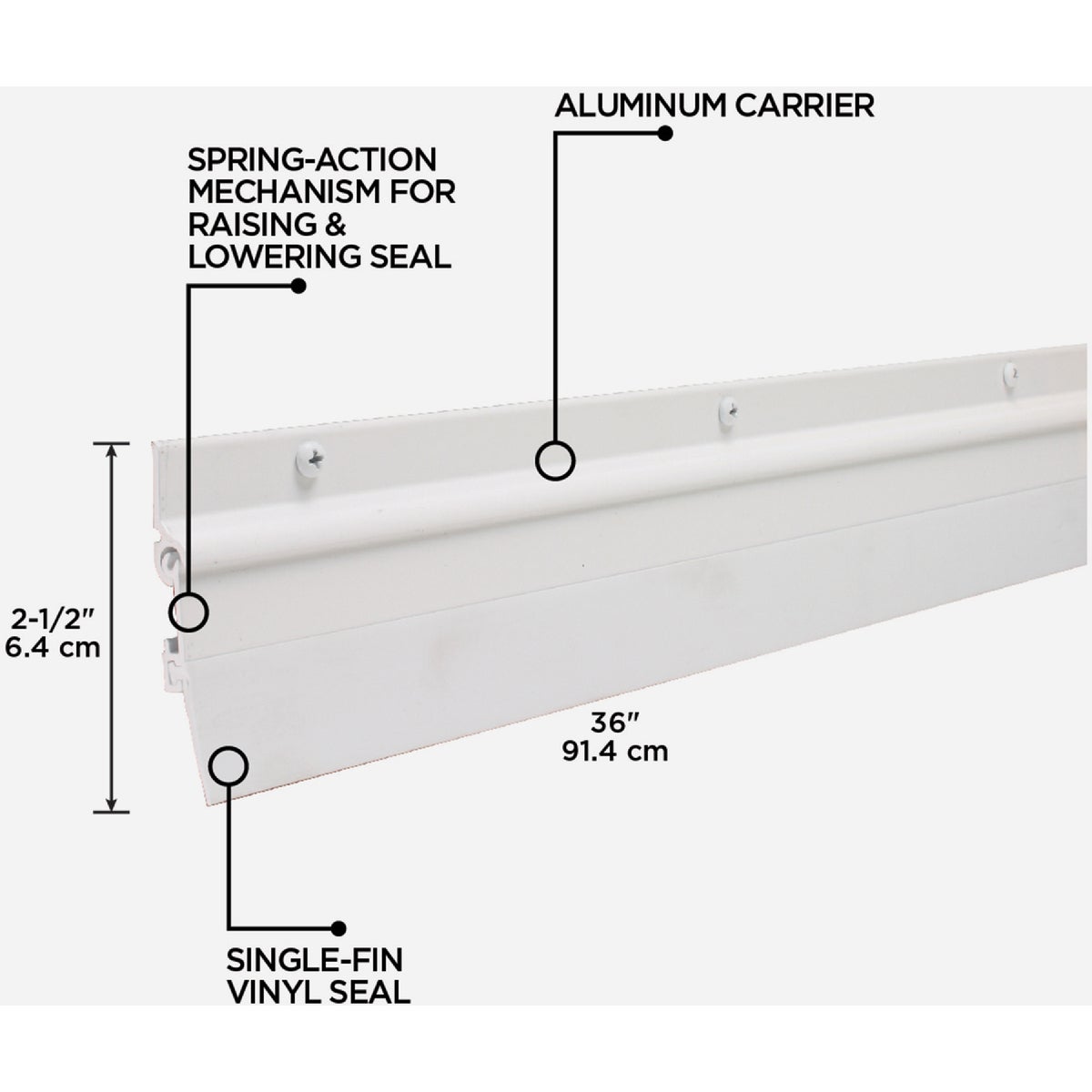 M-D Building Products 0.375 In. 36 In. White Door Sweep Image 2