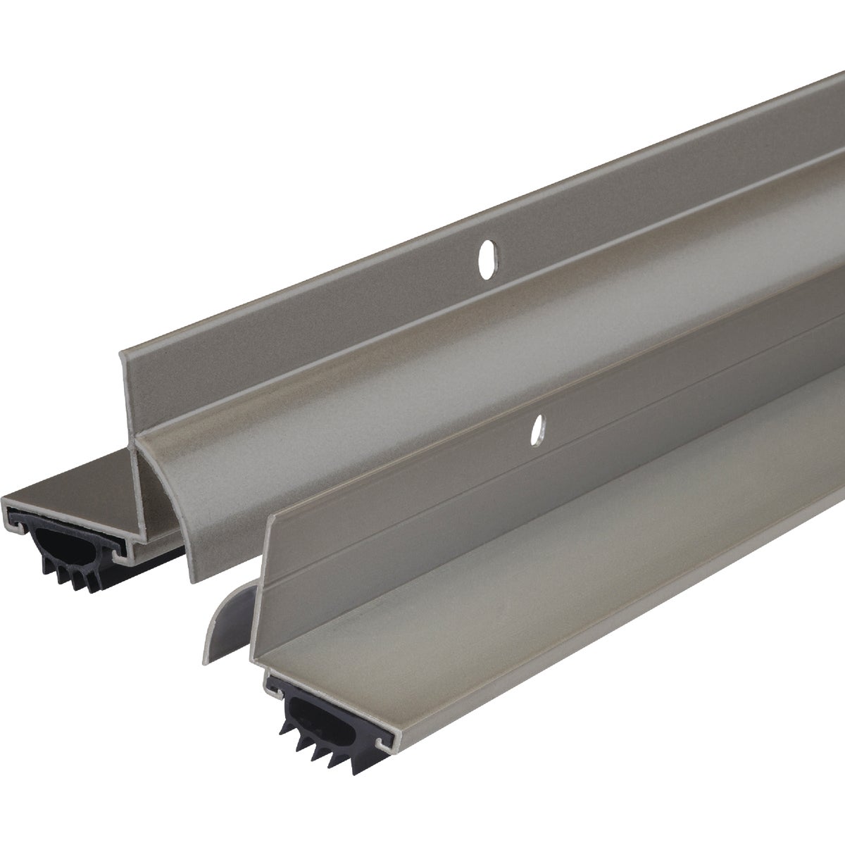 M-D Building Products 1.75 In. W. x 1.625 In. H. x 36 In. L. Aluminum Satin Nickel Door Bottom Image 1