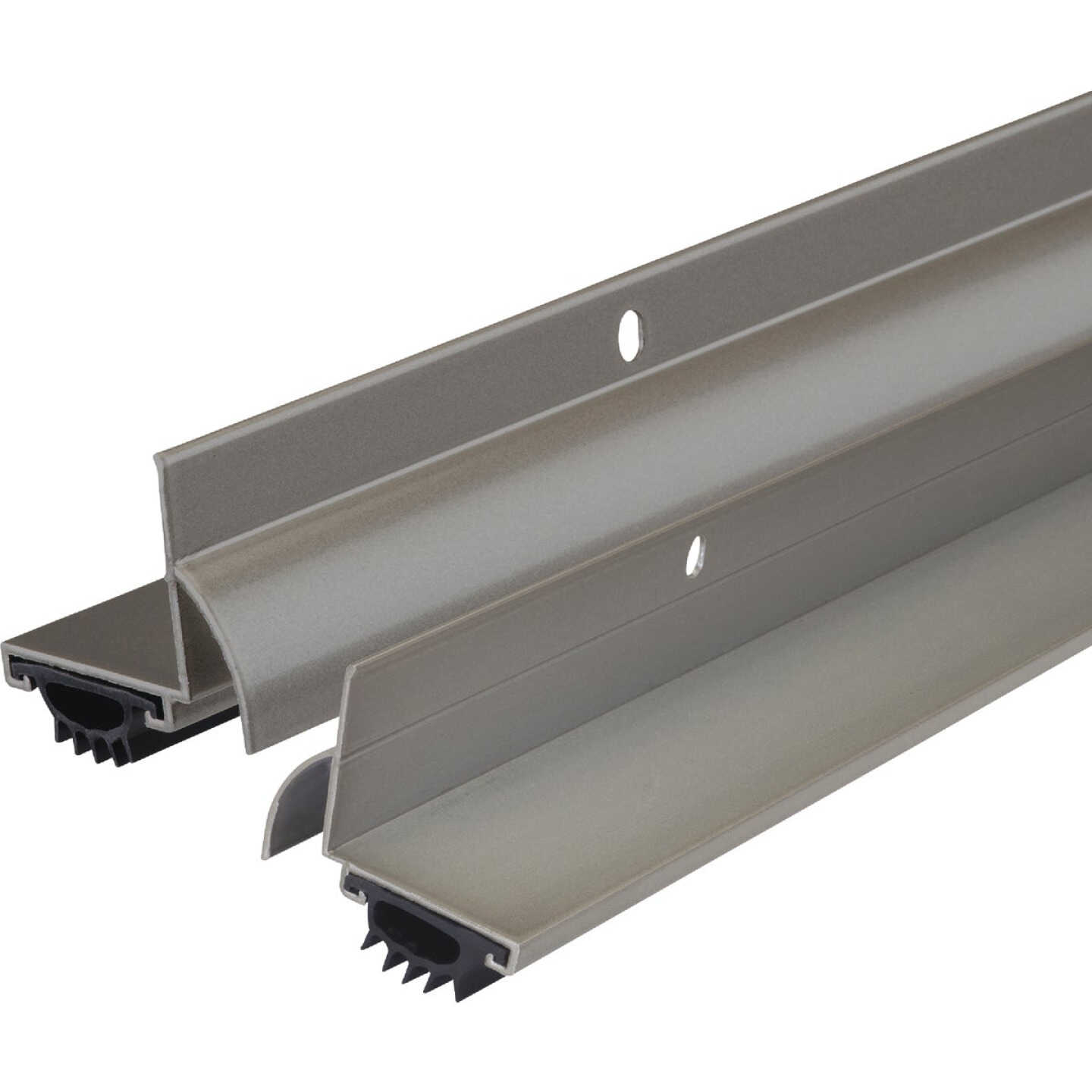 M-D Building Products 1.75 In. W. x 1.625 In. H. x 36 In. L. Aluminum Satin Nickel Door Bottom Image 1