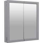 Zenna Home Gray 24 In. W x 26 In. H x 4.5 In. D Bi-View Surface Mount Framed Medicine Cabinet Image 6
