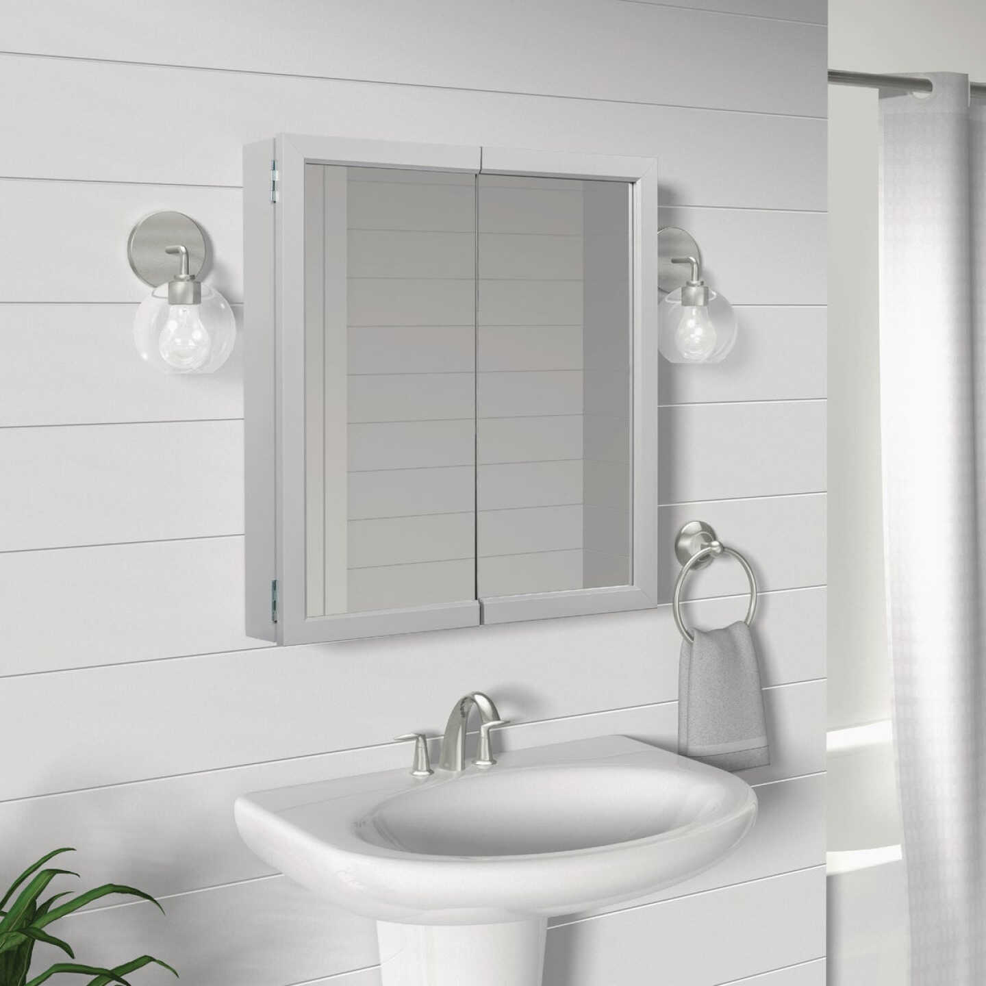 Zenna Home Gray 24 In. W x 26 In. H x 4.5 In. D Bi-View Surface Mount Framed Medicine Cabinet Image 5