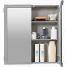 Zenna Home Gray 24 In. W x 26 In. H x 4.5 In. D Bi-View Surface Mount Framed Medicine Cabinet Image 4
