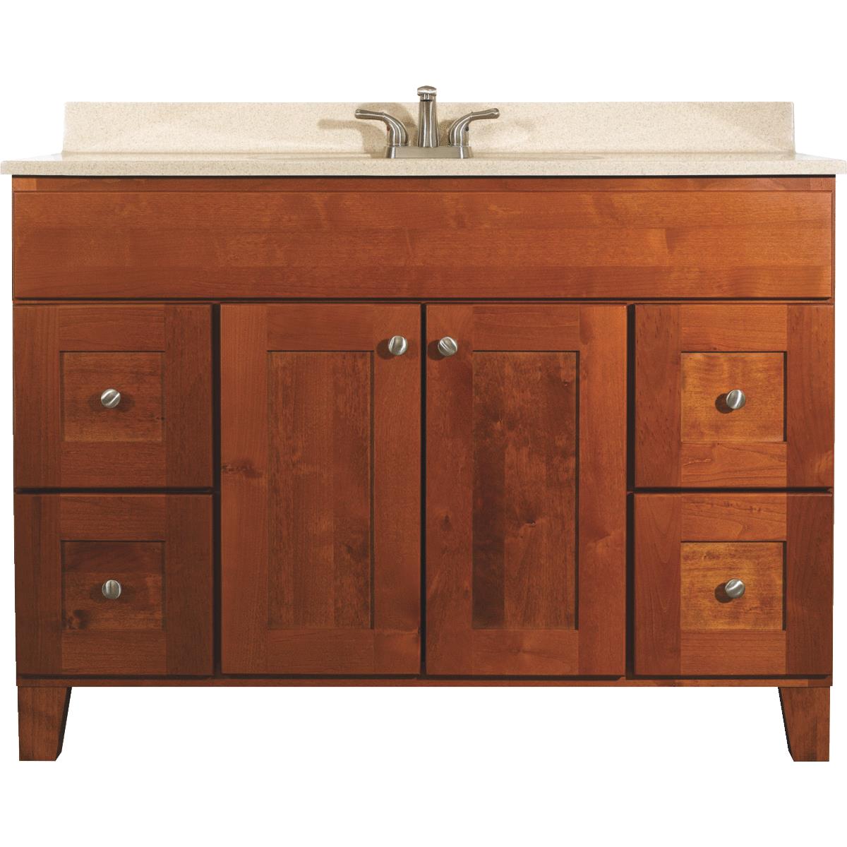 Bertch Osage Autumn 48 In. W x 34-1/2 In. H x 21 In. D Vanity Base, 2 Door/4 Drawer Image 1