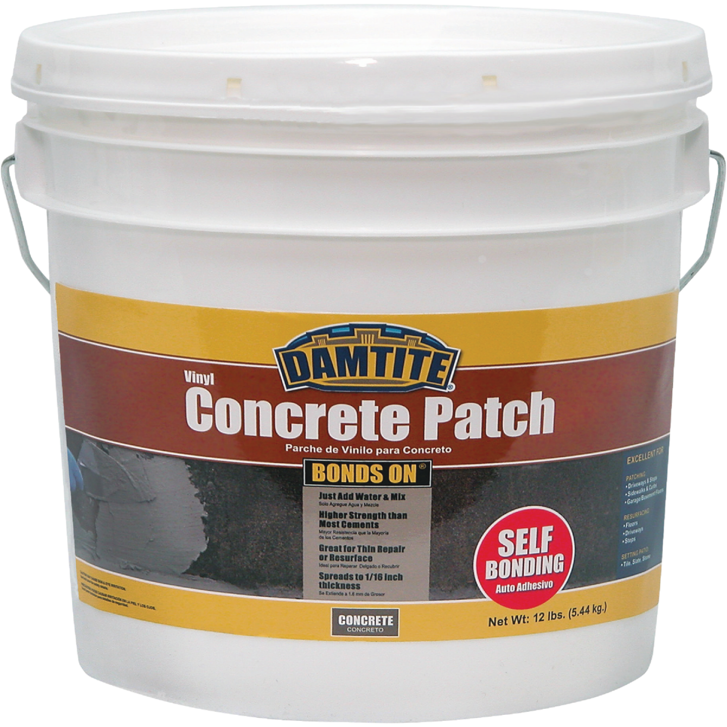 Damtite BondsOn 12 Lb. Gray Ready-to-Use Vinyl Concrete Patch Image 1