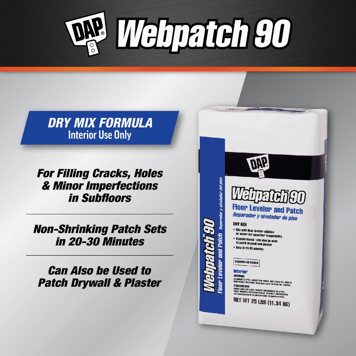 DAP Webpatch 90 Floor Leveler and Patch, Off White, 25 Lbs. Image 2