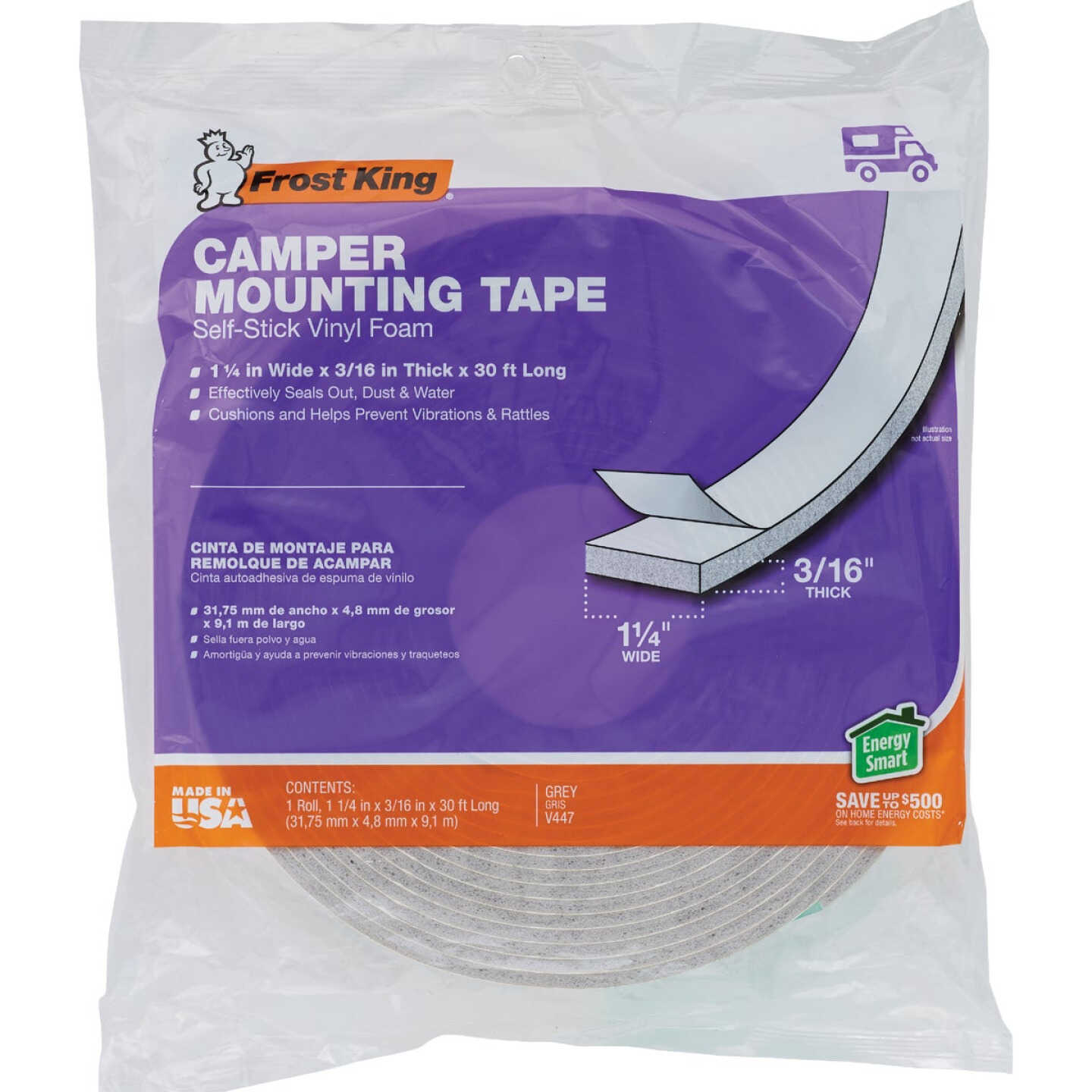Frost King 1-1/4 In. x 30 Ft. x 3/16 In. Thick Camper Seal Tape Image 2