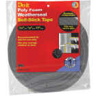Do it 3/4 In. W x 1/2 In. T x 17 Ft. L Charcoal Poly Foam Weatherstrip Tape Image 2