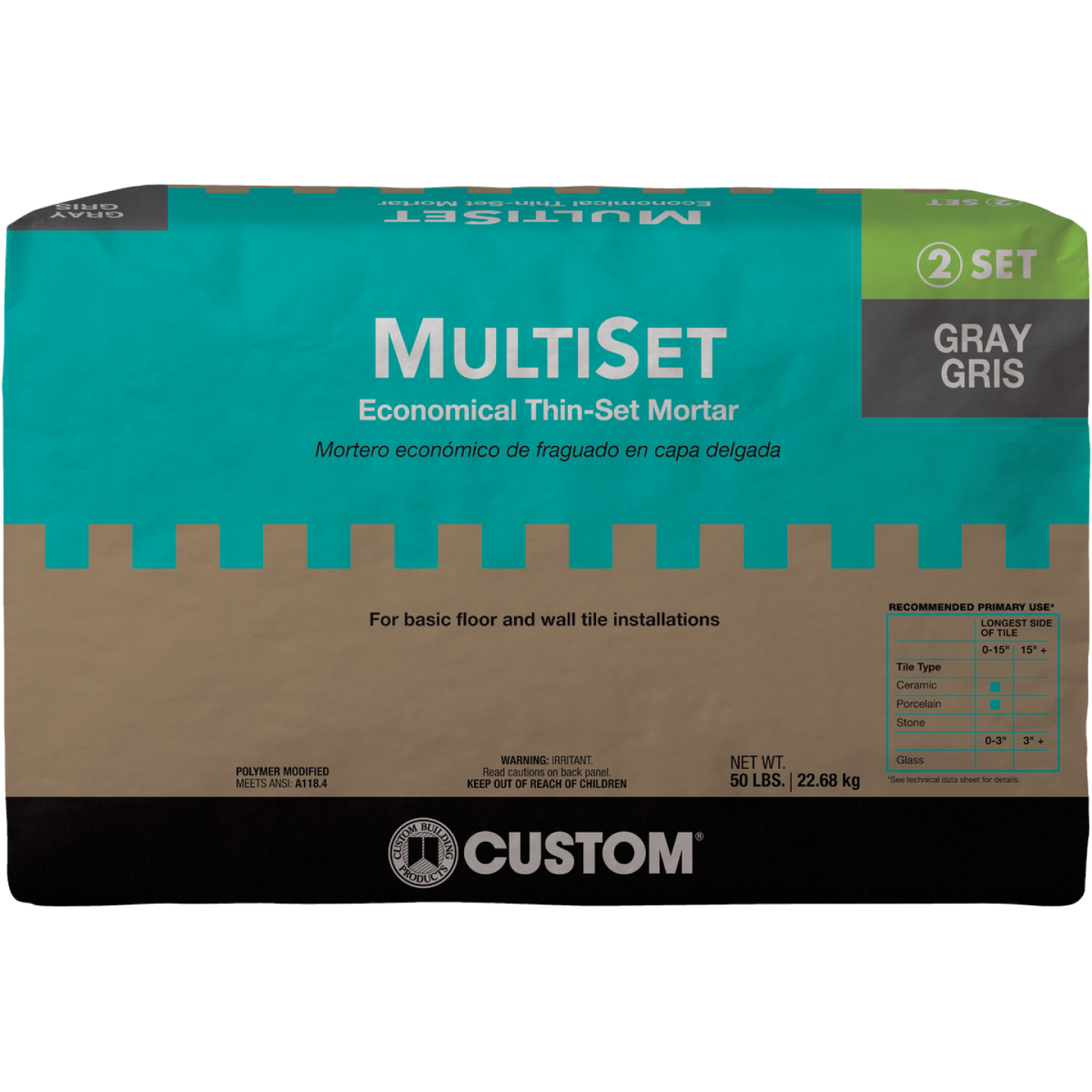 Multiset 50 Lb. Gray Mortar Mix Image 1