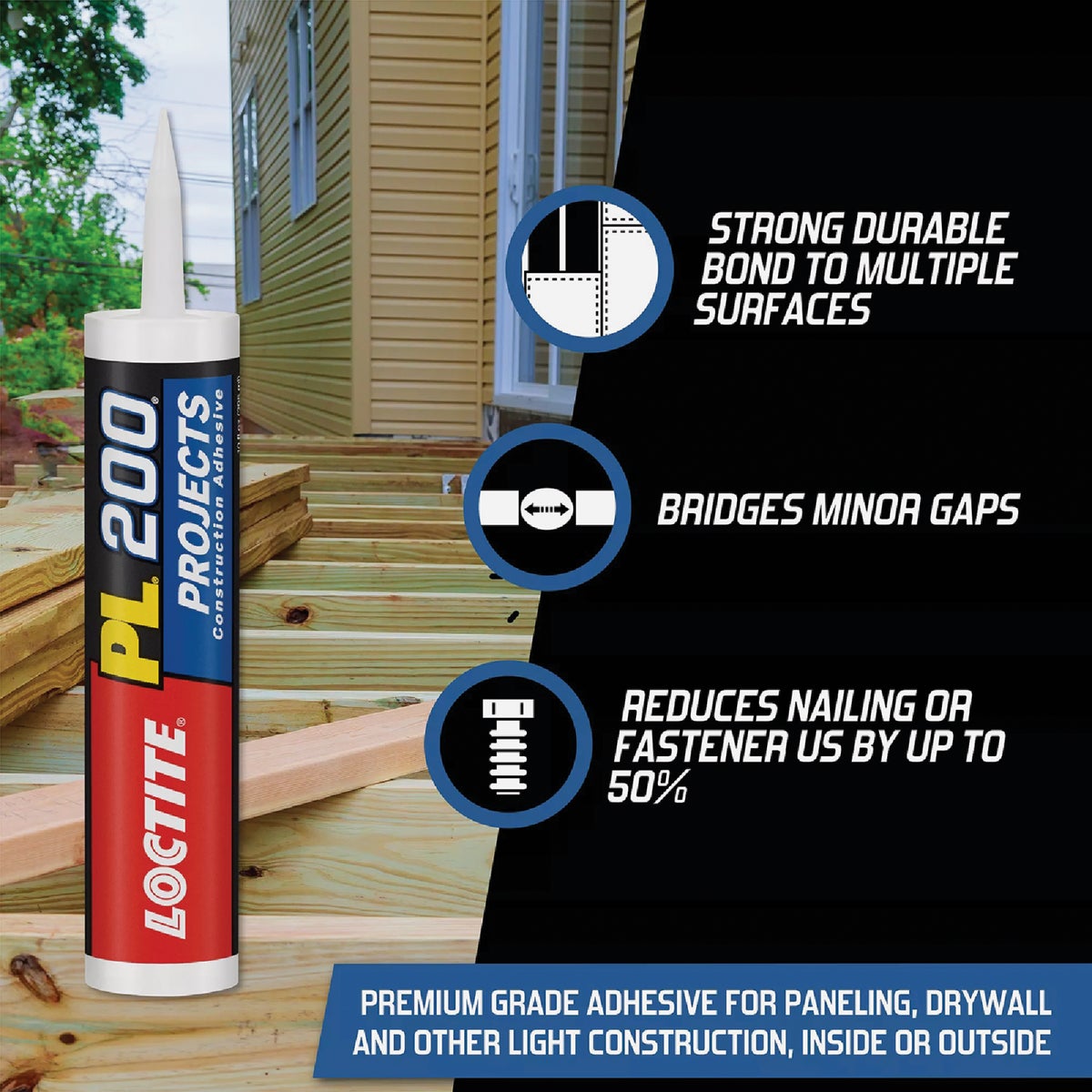 LOCTITE PL 200 10 Oz. Projects Construction Adhesive Image 4