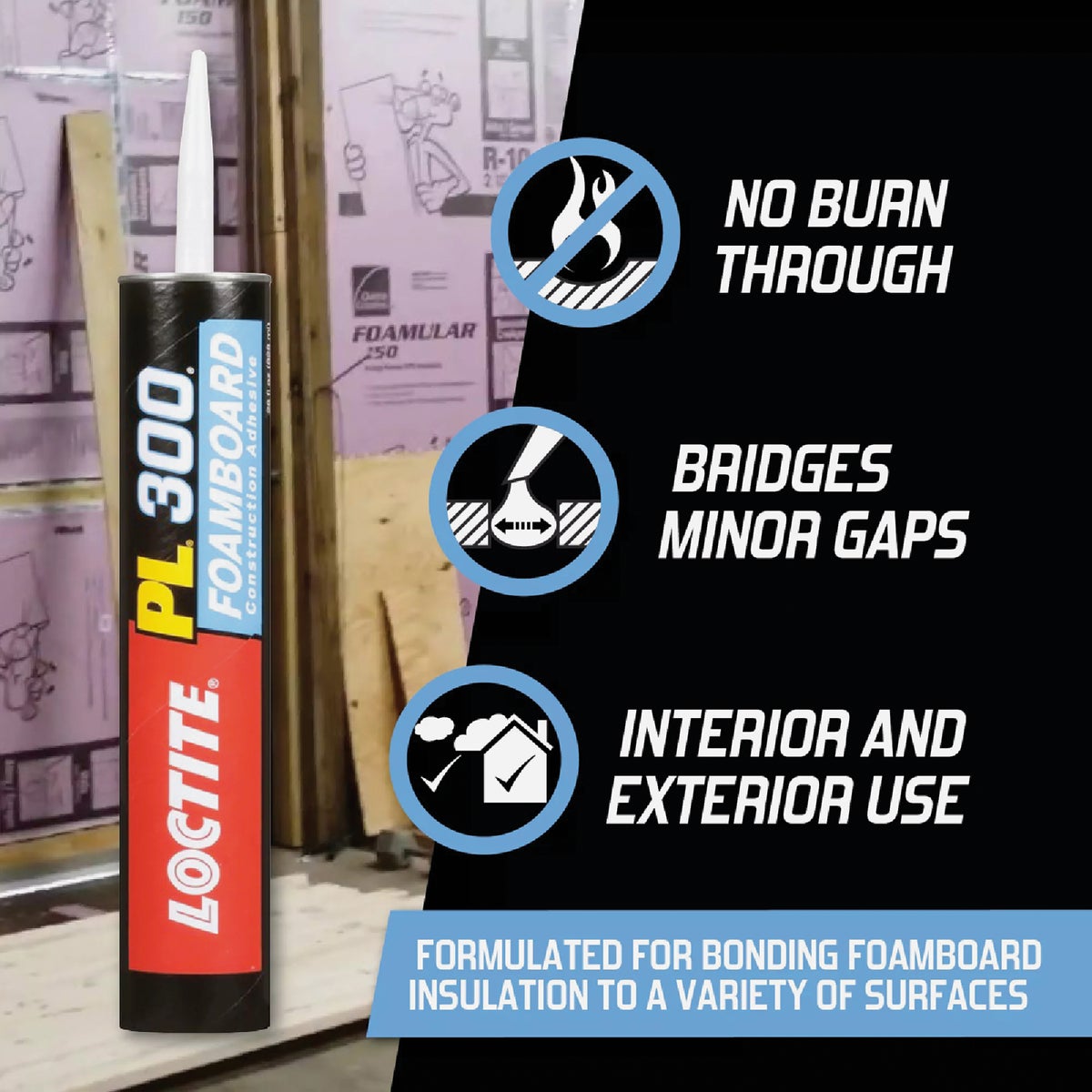 LOCTITE PL 300 10 Oz. Low VOC Foam Board Construction Adhesive Image 5
