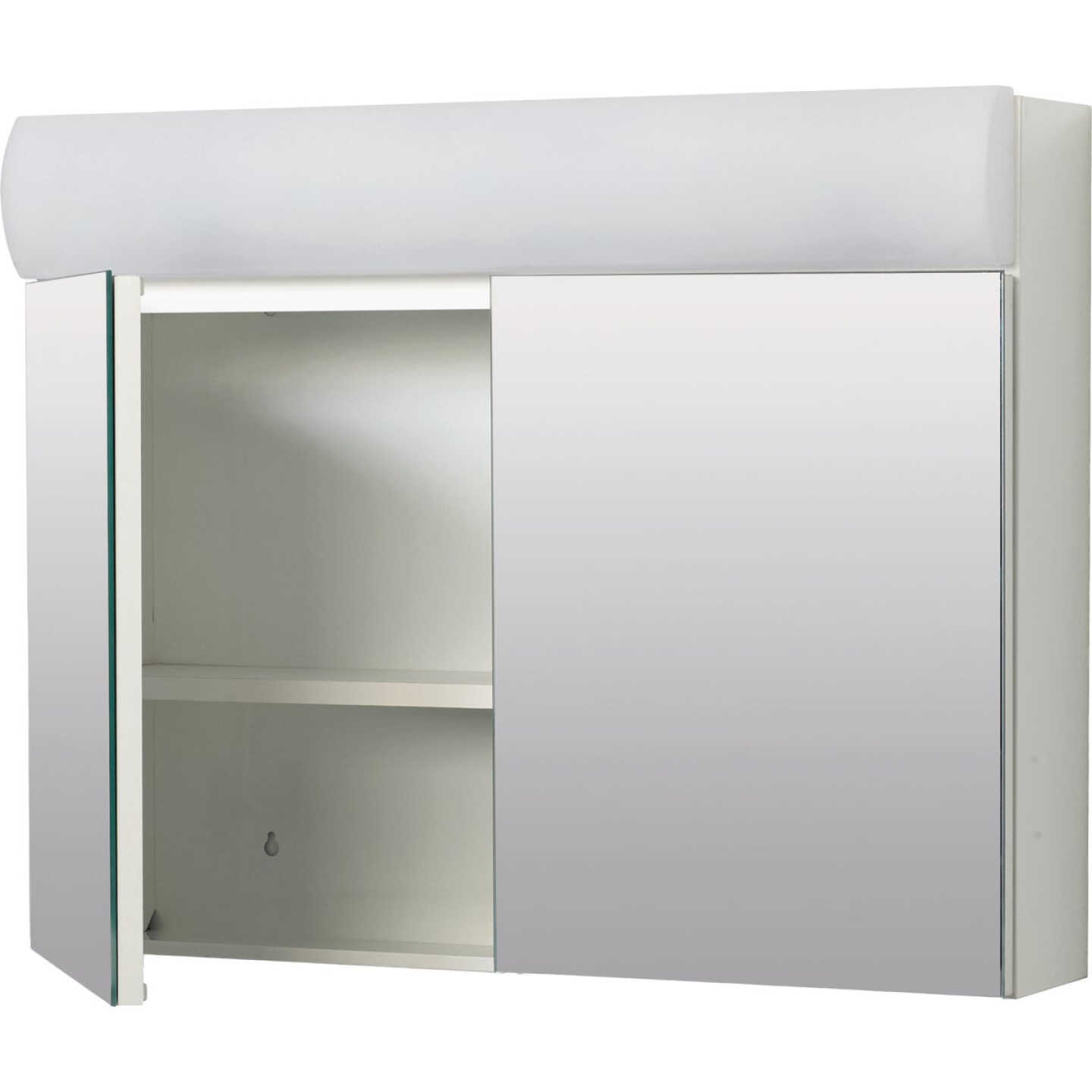 Zenith Zenna Home Frameless 23.25 In. W. x 18.63 In. H. x 5.88 In. D. Bi-View Surface Mounted Lighted Medicine Cabinet Image 3