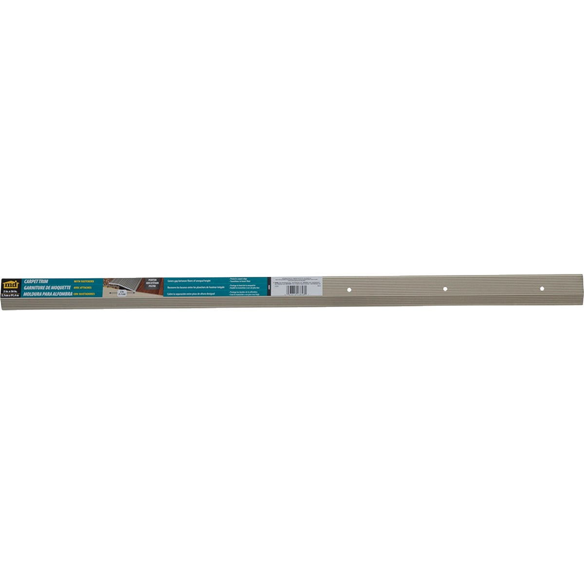 M-D Building Products 2 In. X 36 In. Pewter Aluminum Carpet Trim with Screw Nails Image 4