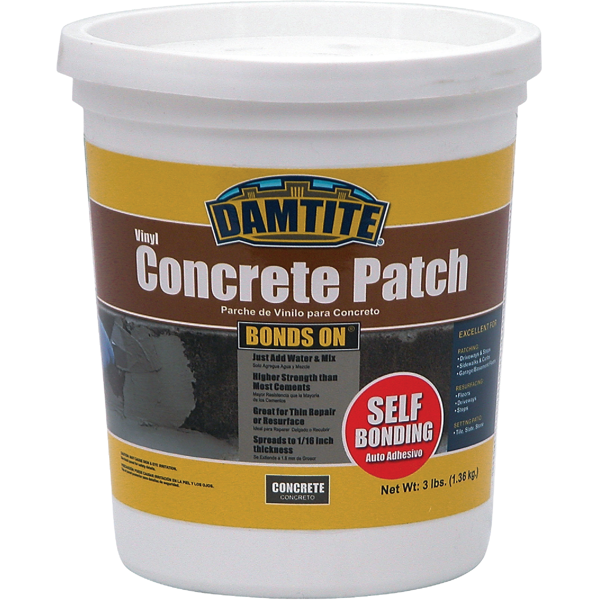 Damtite BondsOn 3 Lb. Gray Ready-to-Use Vinyl Concrete Patch