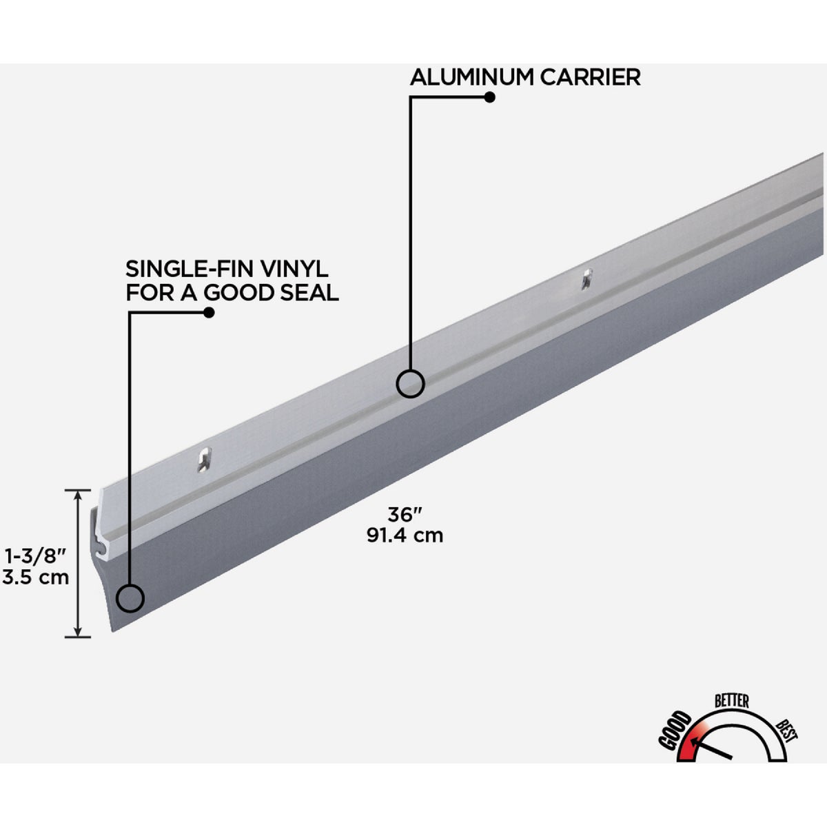 M-D Building Products 0.25 In. 36 In. Silver Door Sweep Image 2