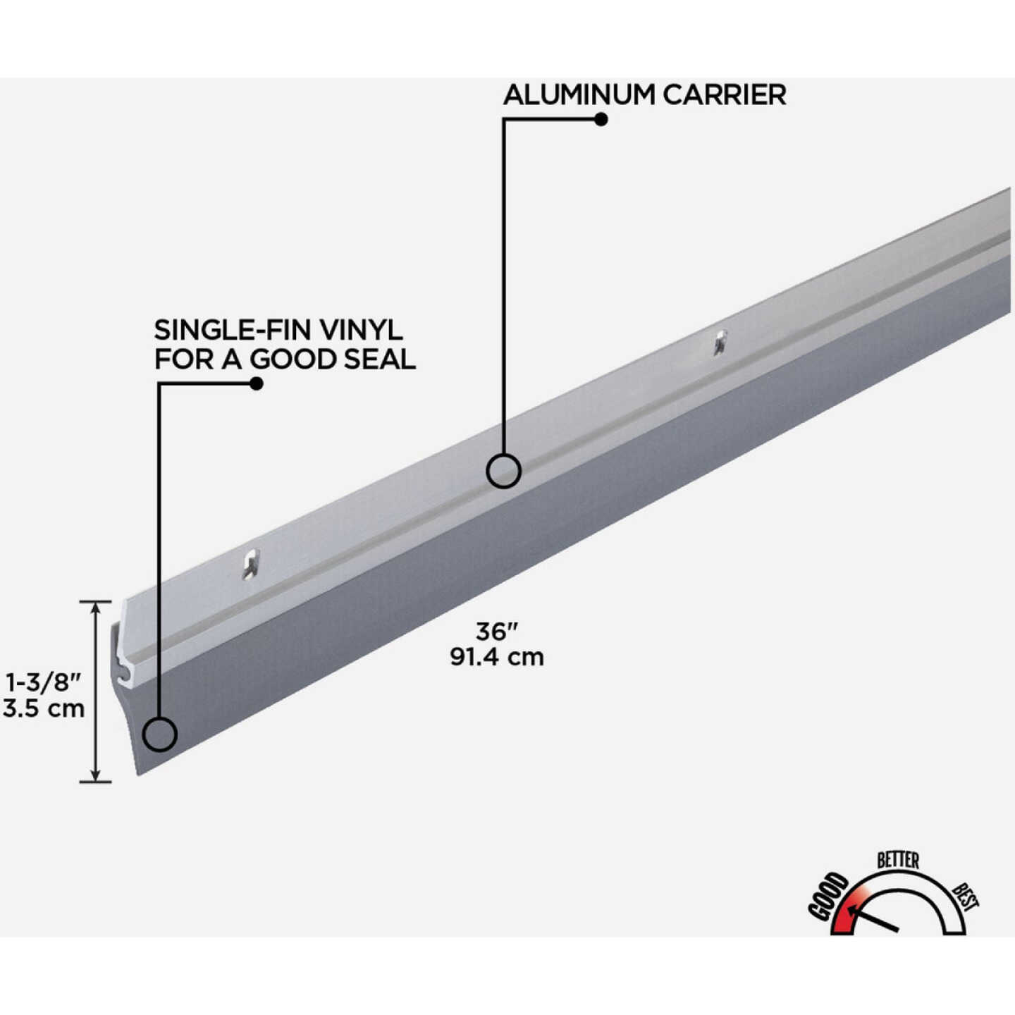 M-D Building Products 0.25 In. 36 In. Silver Door Sweep Image 2