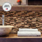 Smart Tiles Approx. 10 In. x 10 In. Glass-Like Vinyl Backsplash Peel & Stick, Bellagio Keystone Mosaic (4-Pack) Image 2