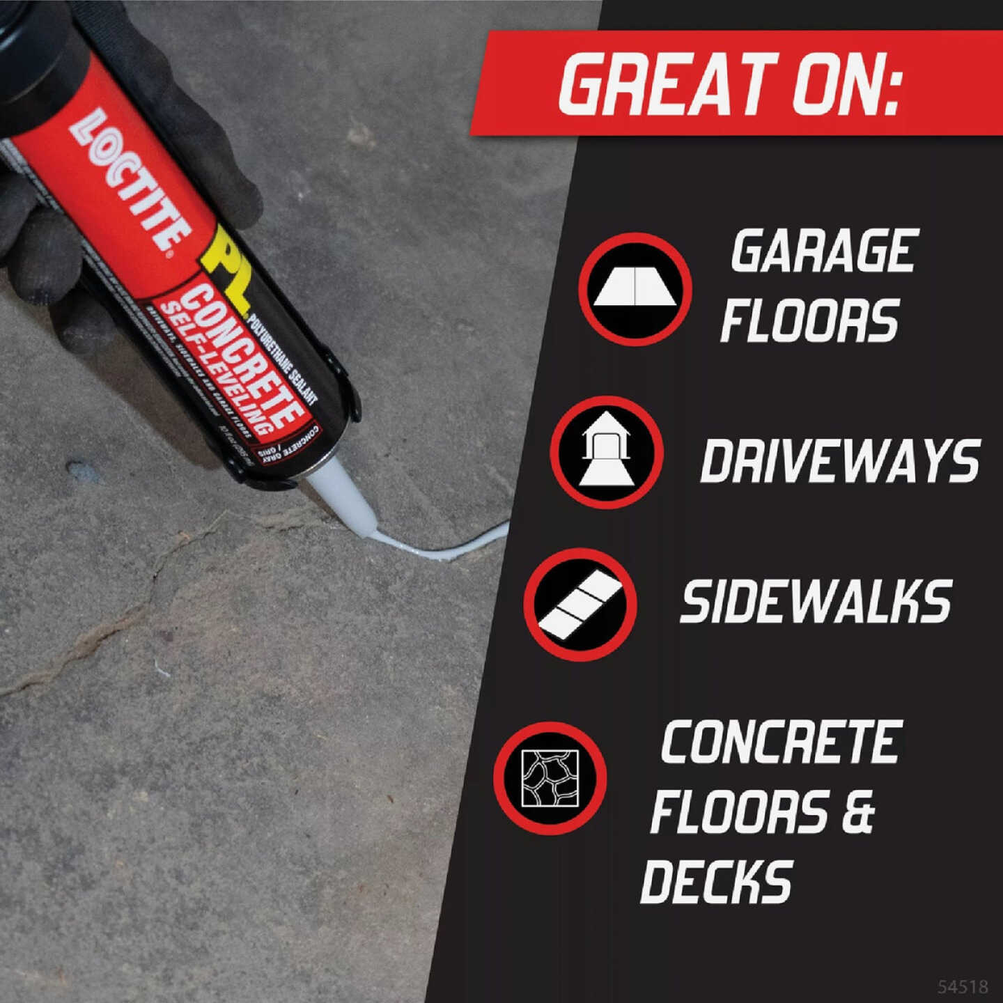 Loctite Pl Self-Leveling Sealant 10 Oz Limestone Gray Concrete Sealant Image 4