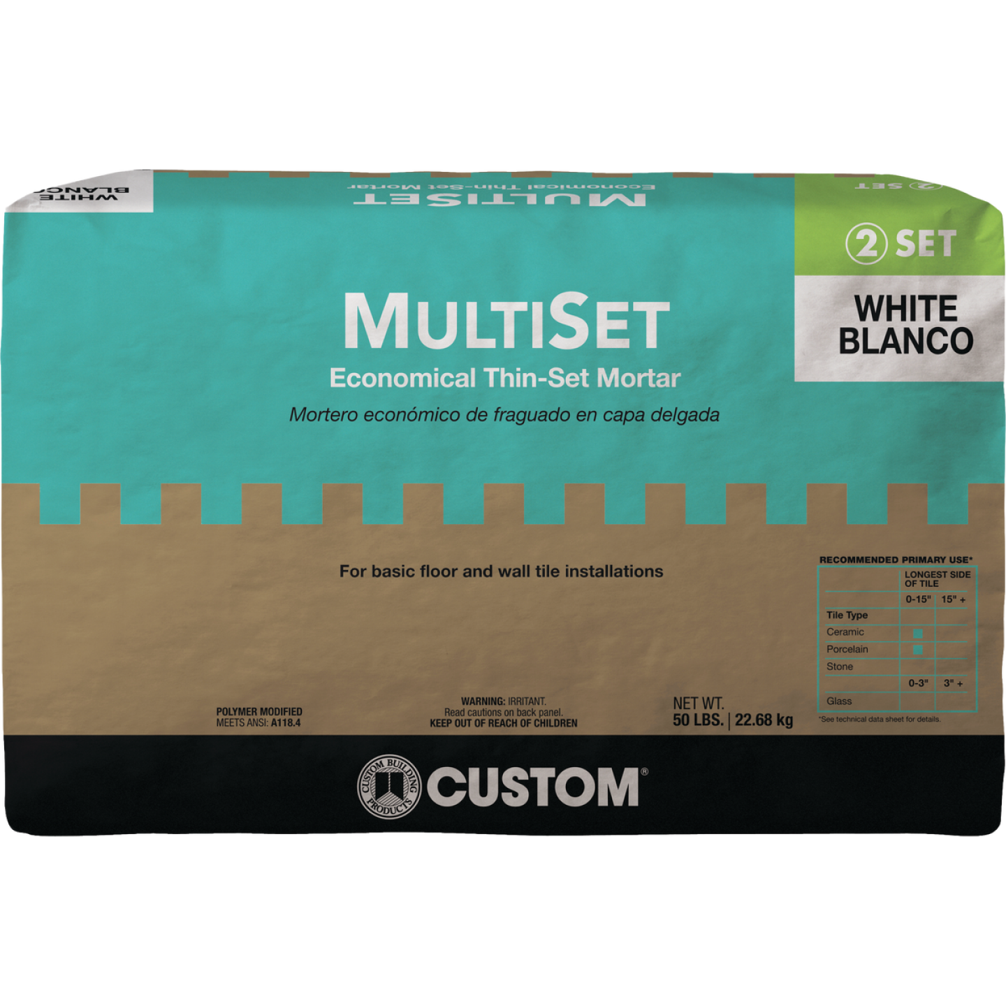 Multiset 50 Lb. White Mortar Mix Image 1