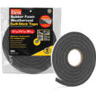 Do it Best 1/2 In. W x 9/16 In. T x 10 Ft. L Black Rubber Foam Weatherstrip Tape Image 1