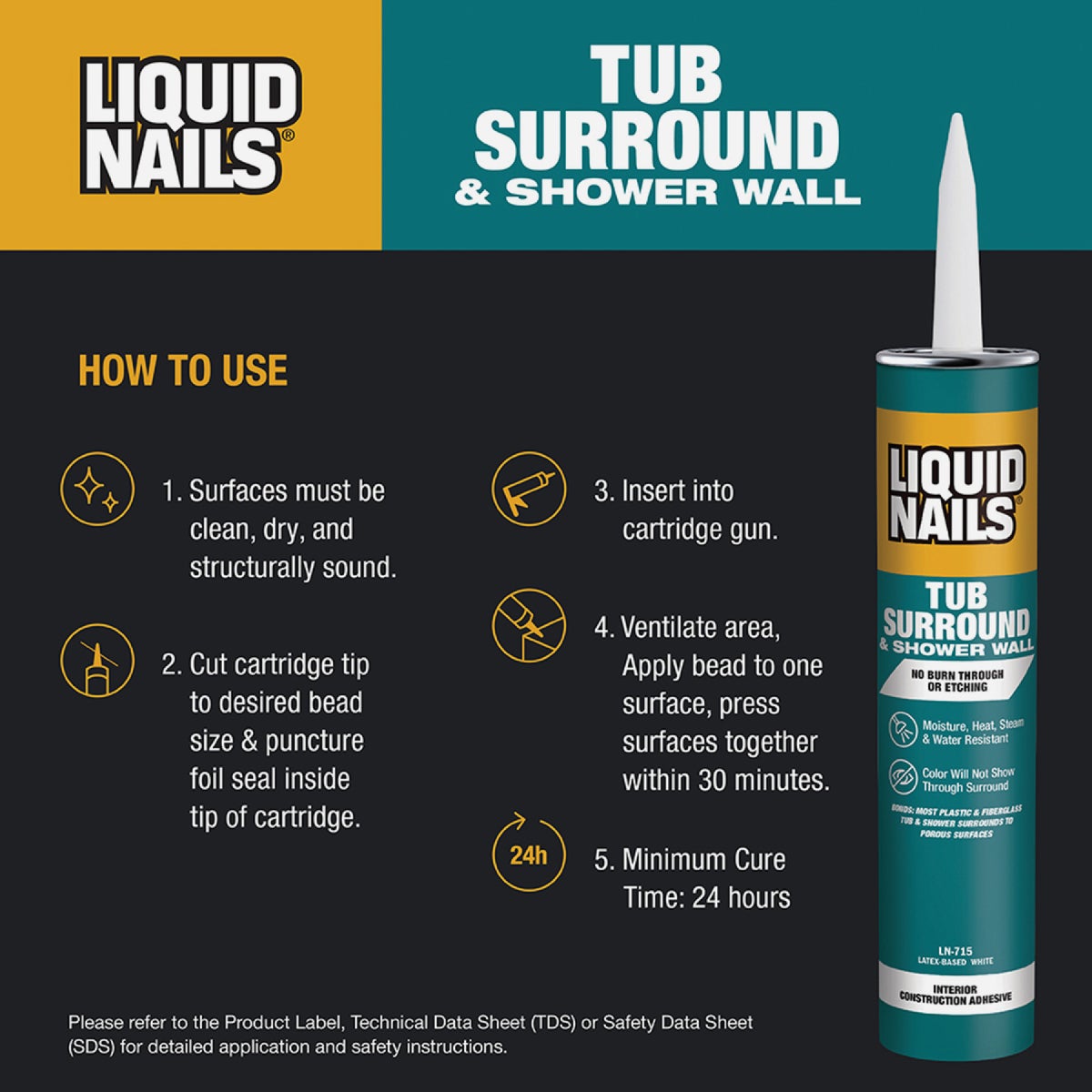 Liquid Nails VOC 10 Oz. Tub Surround & Shower Wall Adhesive Image 3