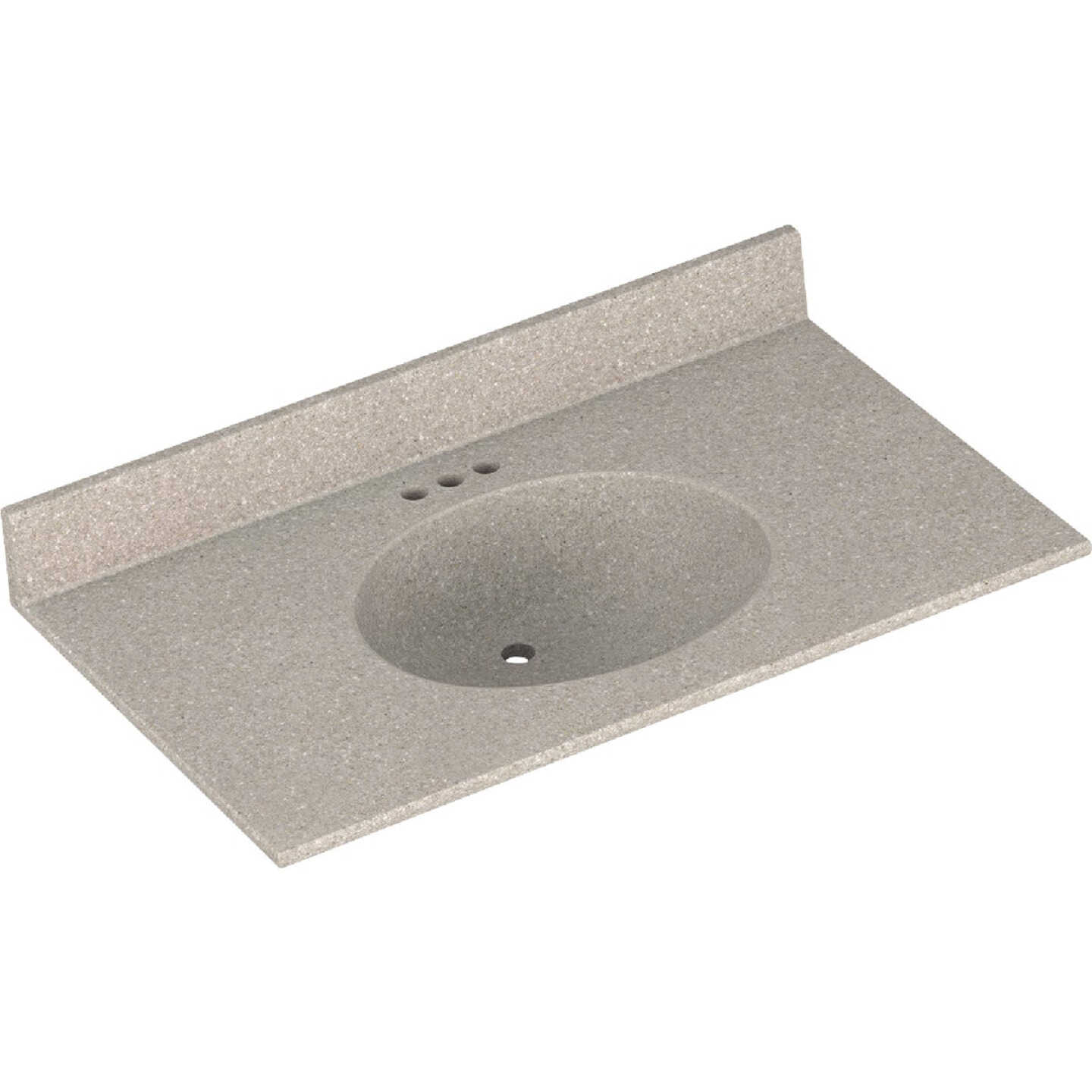 Bertch Oasis 37 In. x 22 In. Cast Polymer Starlight Vanity Top with Oval Bowl Image 1