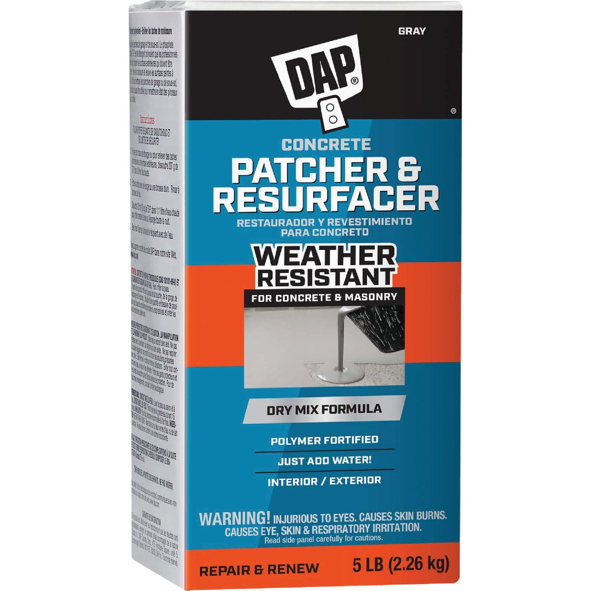 Dap 5 Lb. Concrete Patcher & Resurfacer Dry Mix, Gray