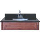 Team Efforts 49 In. X 21 In. Black Galaxy Granite Vanity Top With White Porcelain Bowl Image 1