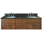 Team Efforts 61 In. X 21 In. Black Galaxy Granite With Double Porcelain Bowls Image 1