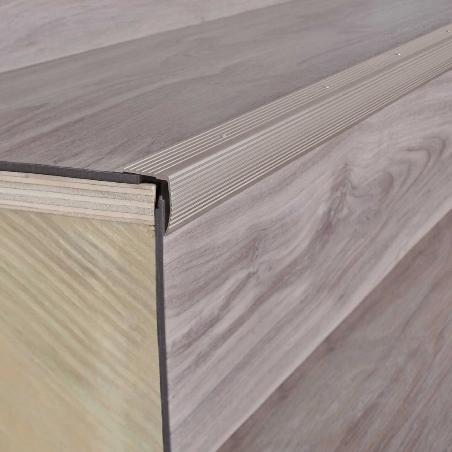 M-D Building Products 1-1/8 In. X 1-1/8 In. X 36 In. Pewter Aluminum Stair Edging with Screw Nails Image 3