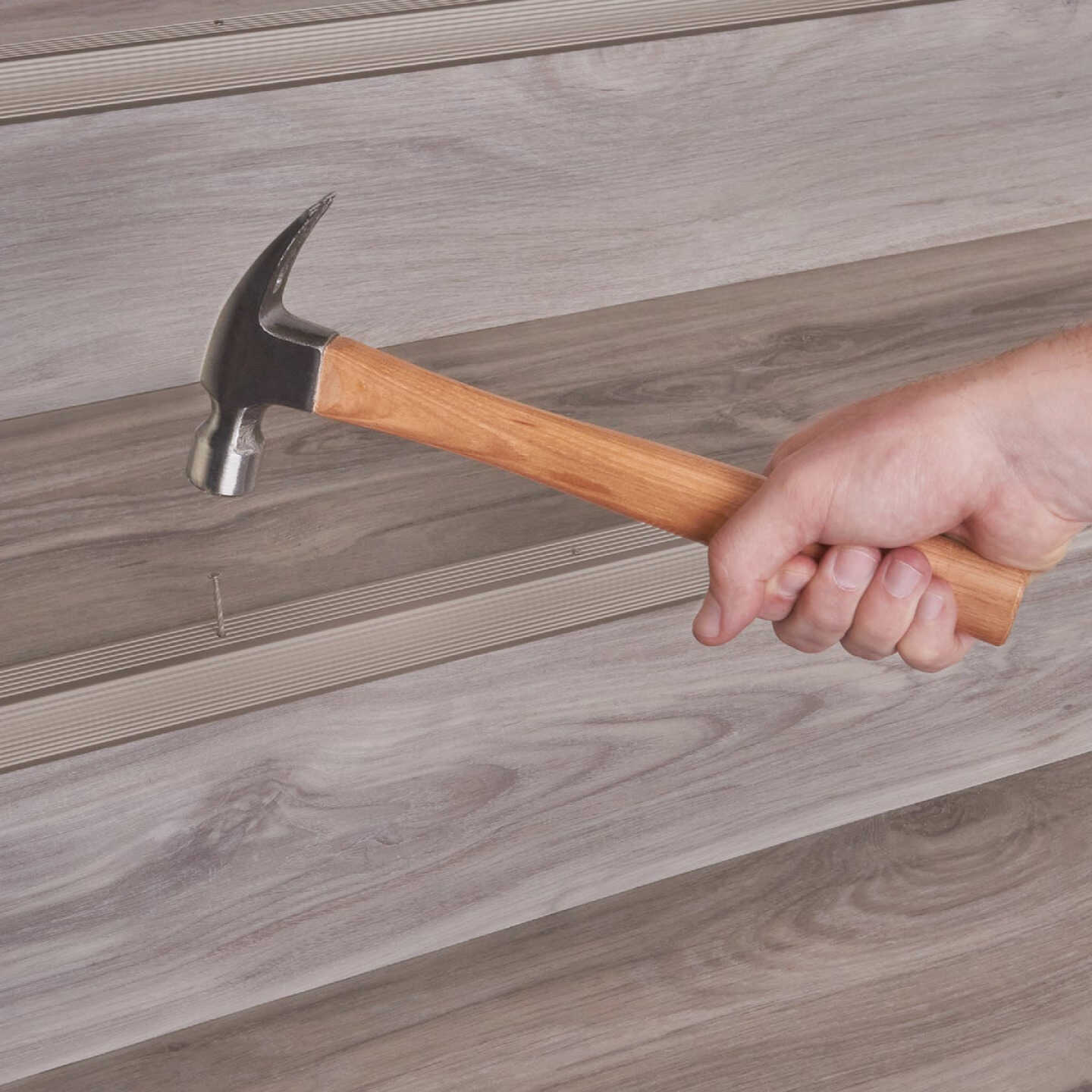 M-D Building Products 1-1/8 In. X 1-1/8 In. X 36 In. Pewter Aluminum Stair Edging with Screw Nails Image 4