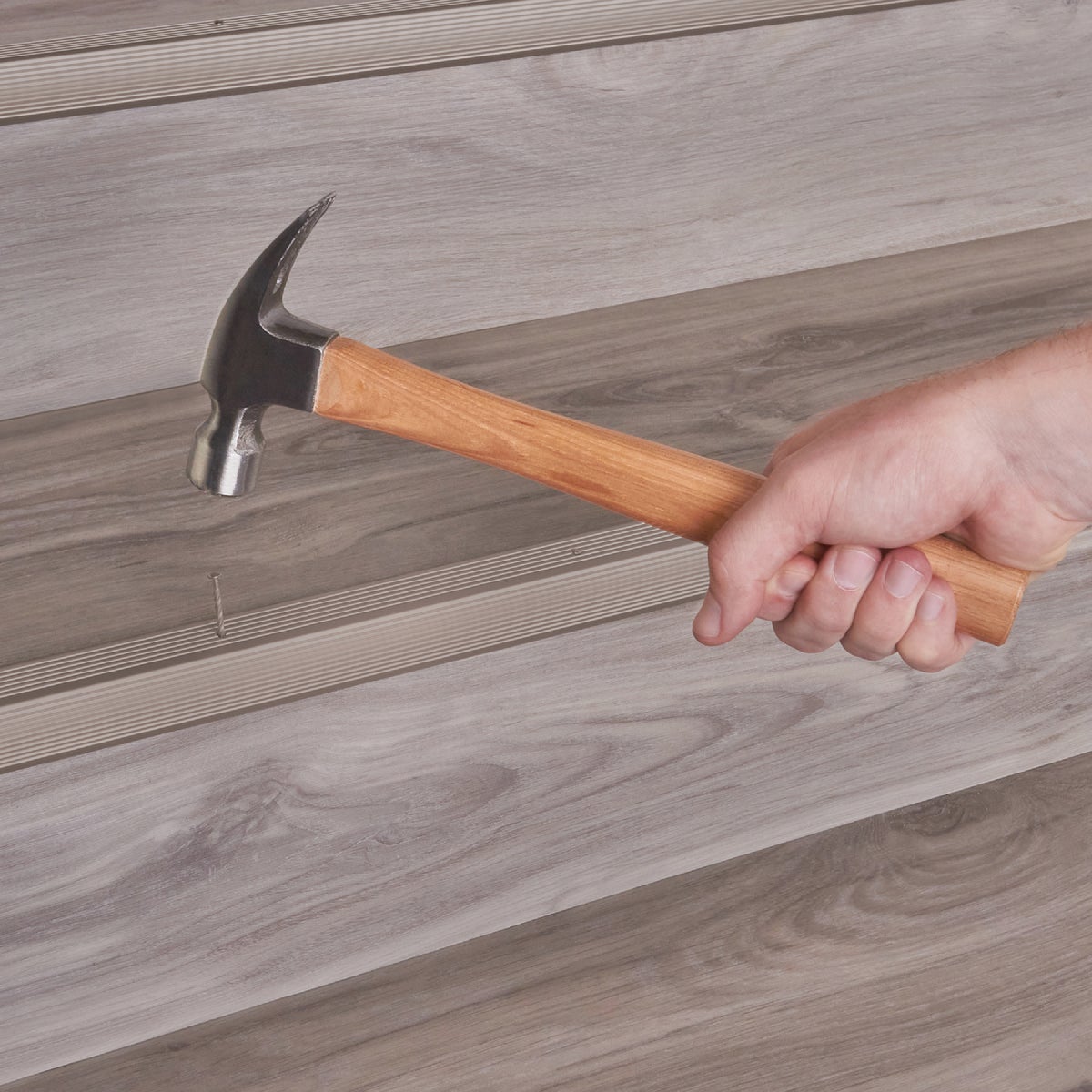 M-D Building Products 1-1/8 In. X 1-1/8 In. X 72 In. Pewter Aluminum Stair Edging with Screw Nails Image 3