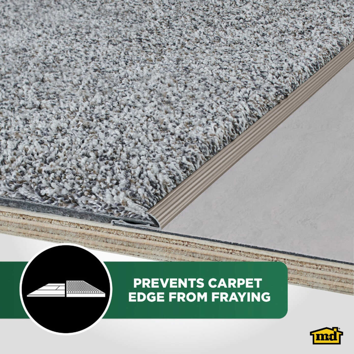 M-D Building Products Pewter 1-3/8 In. x 3 Ft. Aluminum Carpet Gripper Image 3