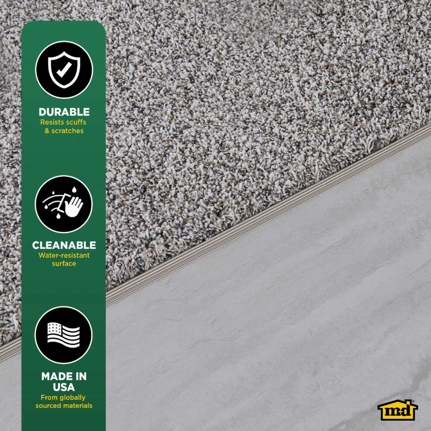M-D Building Products Pewter 1-3/8 In. x 6 Ft. Aluminum Carpet Gripper Image 5