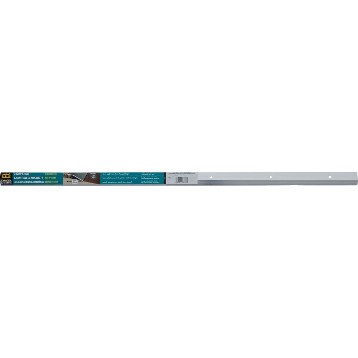 M-D Building Products 1-3/8 In. X 36 In. Polished Aluminum Carpet Trim with Screw Nails Image 4