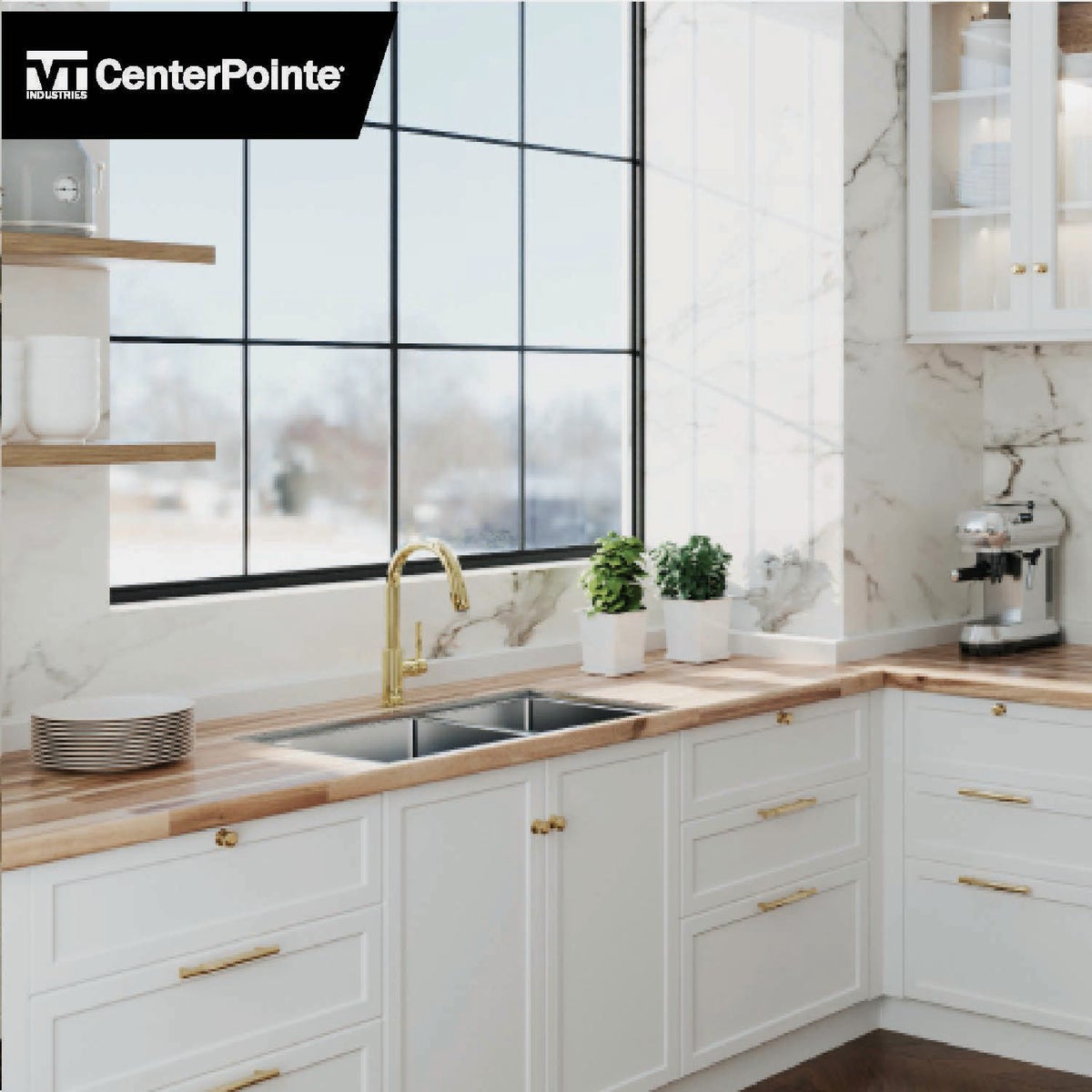 VT Industries CenterPointe 50 In. L x 25 In. D x 1.5 In. T Unfinished Acacia Wood Butcher Block Countertop with Square Edge Image 2