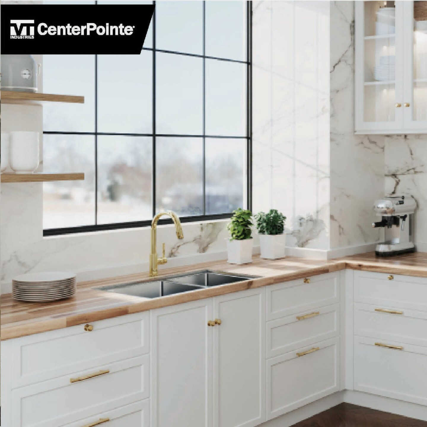 VT Industries CenterPointe 50 In. L x 25 In. D x 1.5 In. T Unfinished Acacia Wood Butcher Block Countertop with Square Edge Image 2