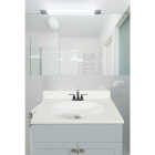 Modular Vanity Tops 25 In. W x 22 In. D Solid White Cultured Marble Flat Edge Sink Sink Vanity Top with Oval Bowl Image 2