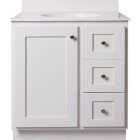 Bertch Storage Solutions 30 In. W x 34-1/2 In. H x 21 In. Deep White Vanity Base without Top, 2 Door/1 Drawer Image 1