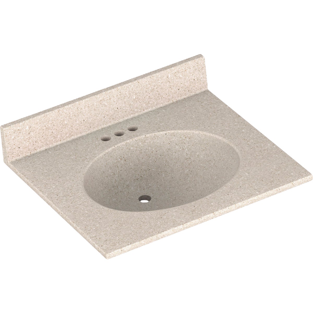 Bertch Oasis 25 In. x 22 In. Cast Polymer Tiramisu Vanity Top with Oval Bowl