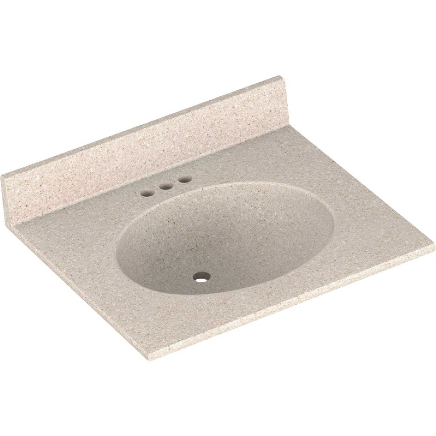Bertch Oasis 25 In. x 22 In. Cast Polymer Tiramisu Vanity Top with Oval Bowl Image 1