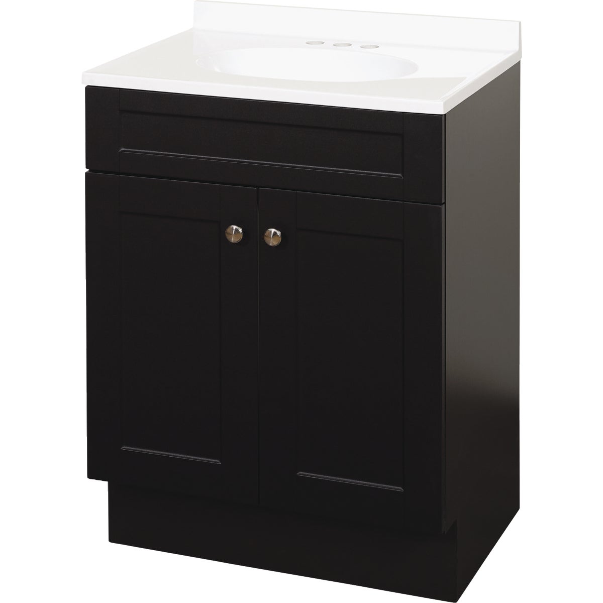 Zenith Zenna Home Espresso 24 In. W x 35 In. H x 18 In. D Shaker Vanity with White Cultured Marble Top